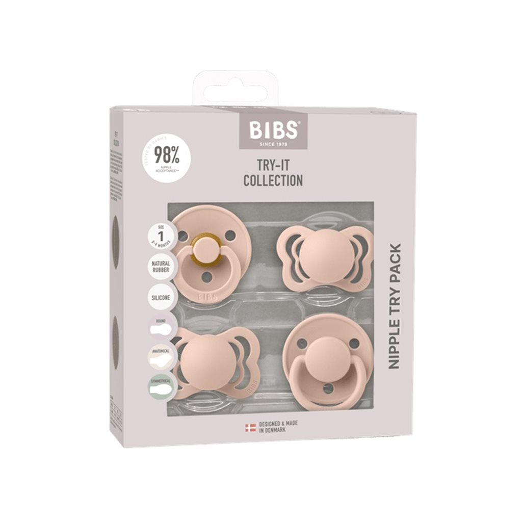 BIBS Try-It Collection startpaket för nyfödda, stl. 1 – Blush