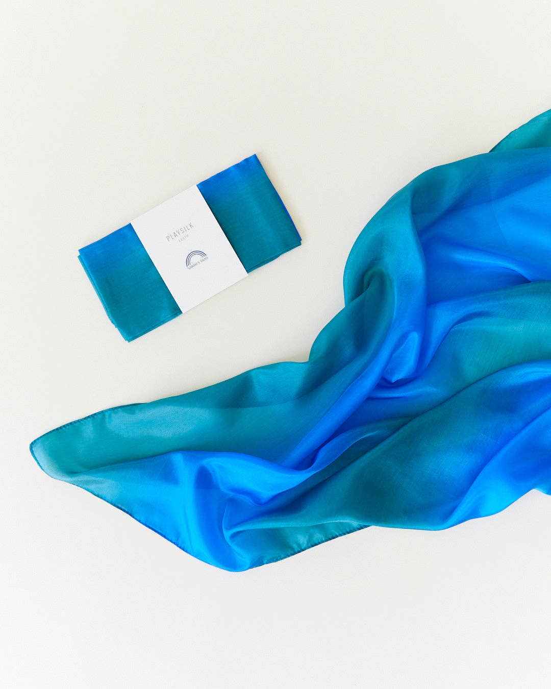Sarahs Silk Earth Playsilks - Open-Ended 100% Silk, Natural Waldorf Toys: Ocean - - MamaMilla
