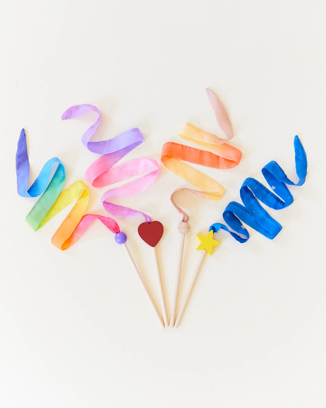 Sarahs Silk Mini Blossom Streamers - Silk &amp; Wood Wand - - MamaMilla
