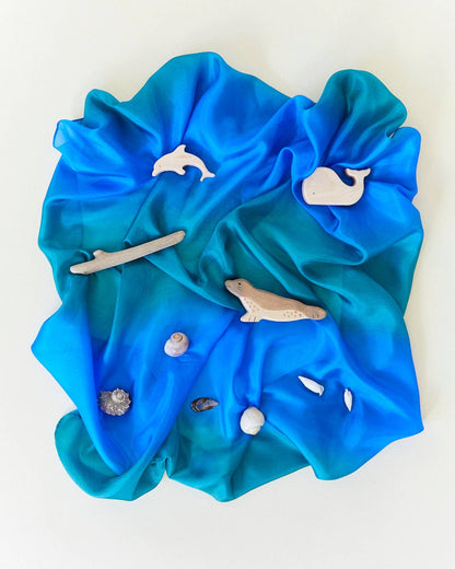 Sarahs Silk Earth Playsilks - Open-Ended 100% Silk, Natural Waldorf Toys: Forest - - MamaMilla