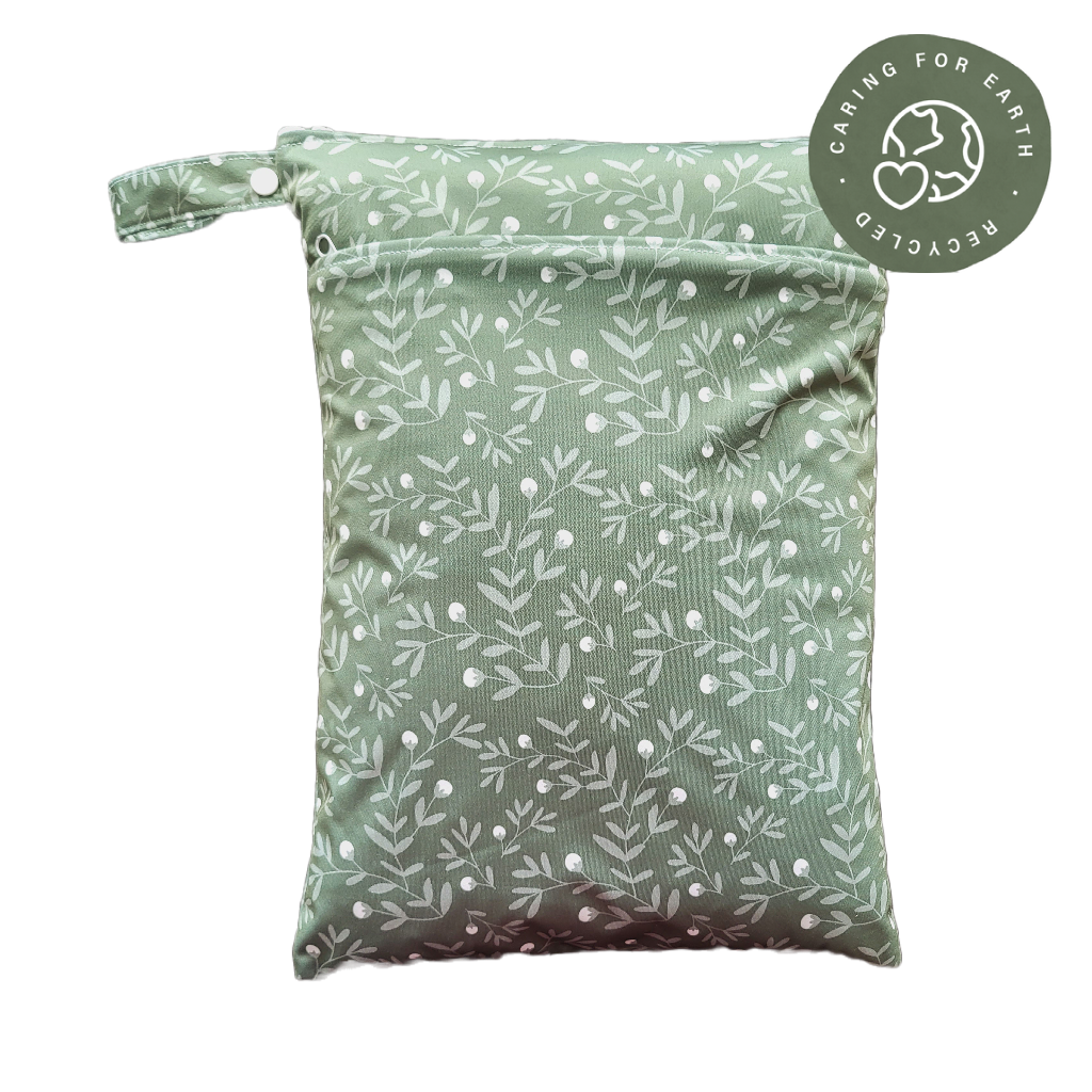 The Swedish Forest | Wetbag medium: Humleblomster grön - - MamaMilla