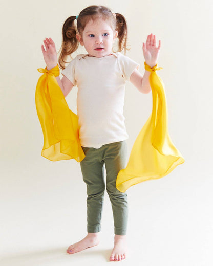 Sarahs Silk Mini Playsilks - Pretend Play 100% Natural Silk Waldorf Toys: Sunshine - - MamaMilla