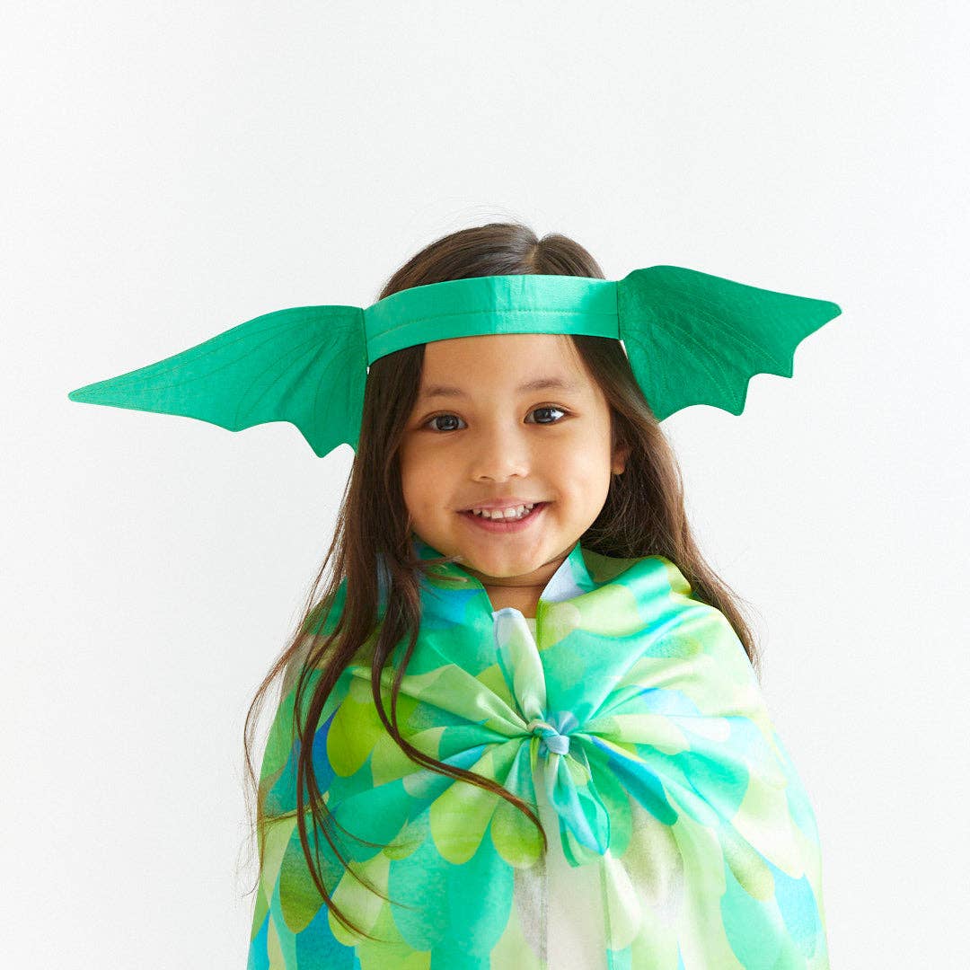Sarahs Silk Green Dinosaur Ears Headband - - MamaMilla