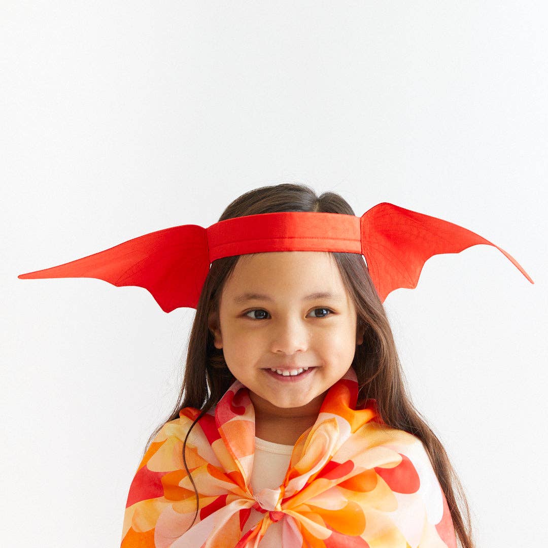 Sarahs Silk Red Dinosaur Ears Headband - - MamaMilla