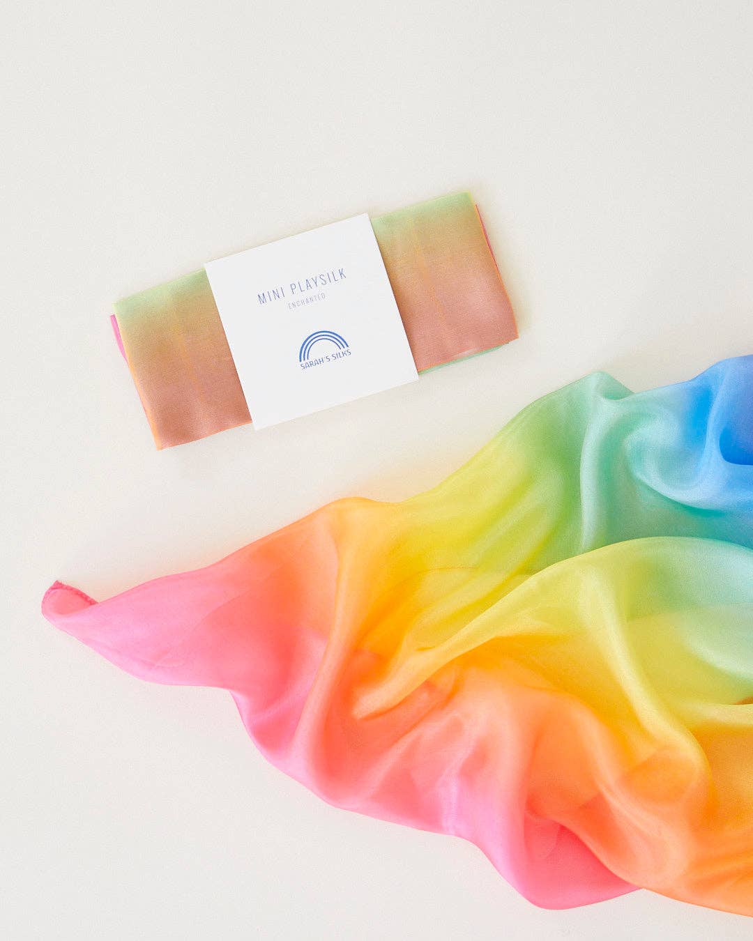 Sarahs Silk Mini Enchanted Playsilks - 100% Silk Natural, Waldorf Toys: Rainbow - - MamaMilla