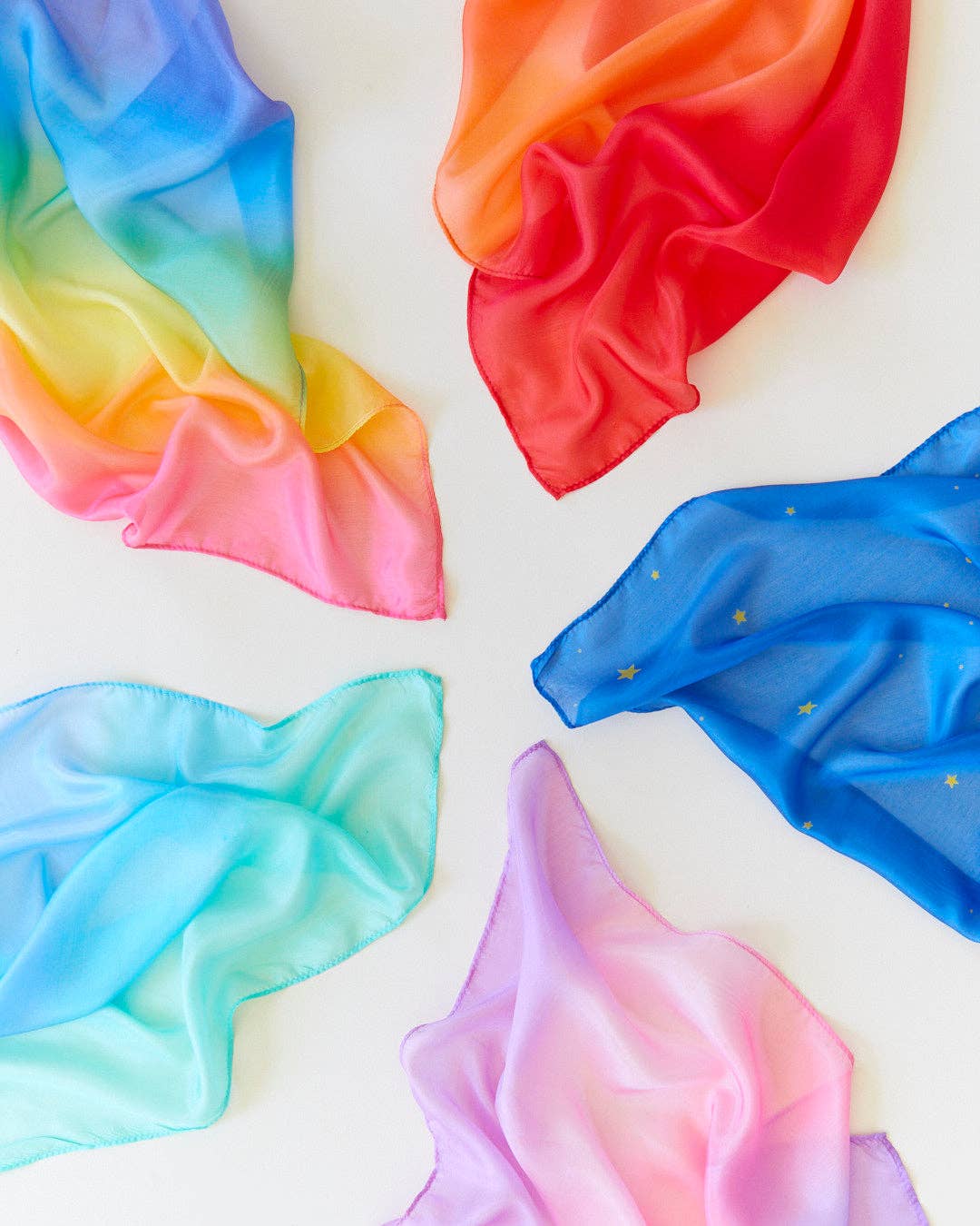 Sarahs Silk Mini Enchanted Playsilks - 100% Silk Natural, Waldorf Toys: Sea - - MamaMilla
