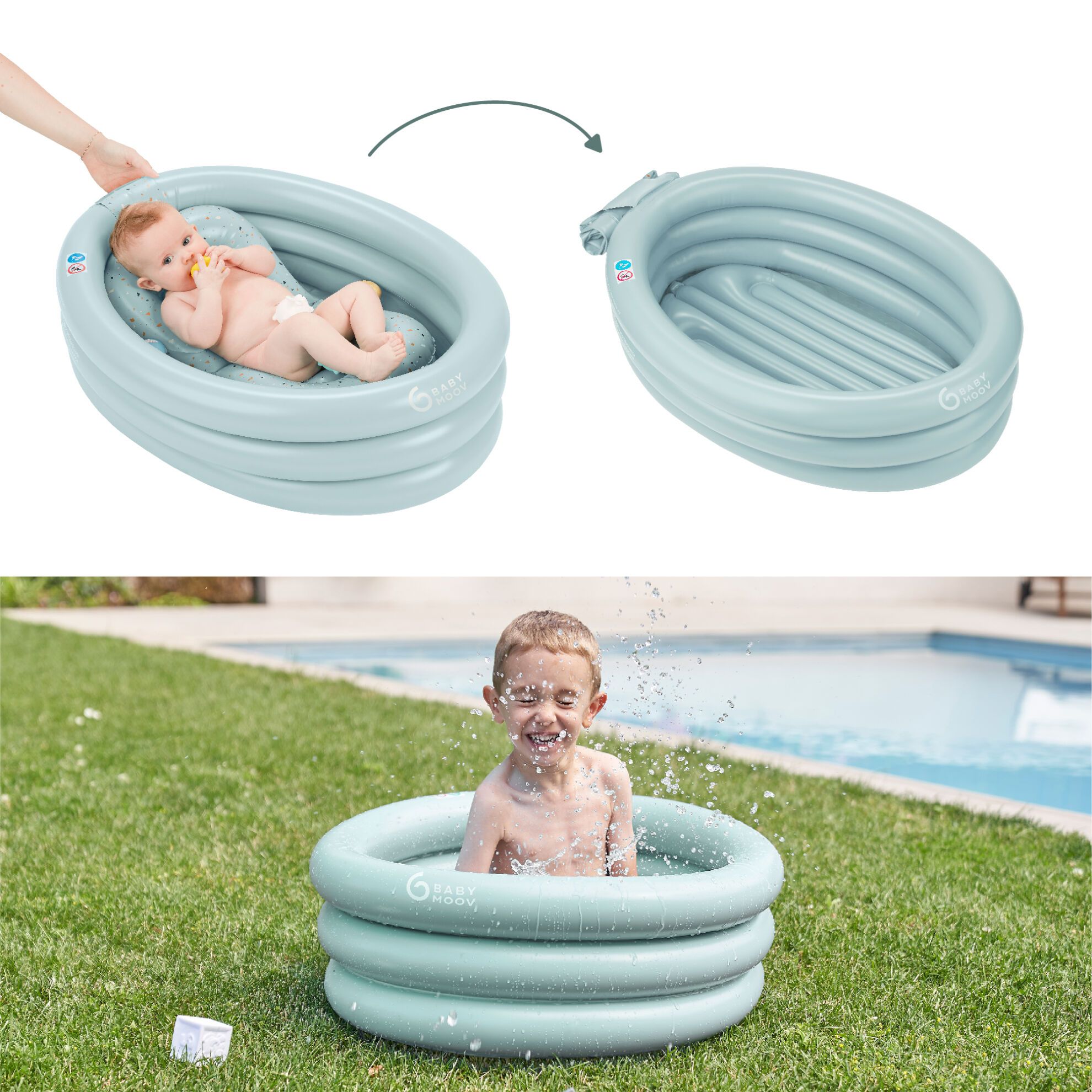Babymoov Oppusteligt badekar – Aqua Dots - Badekar - MamaMilla