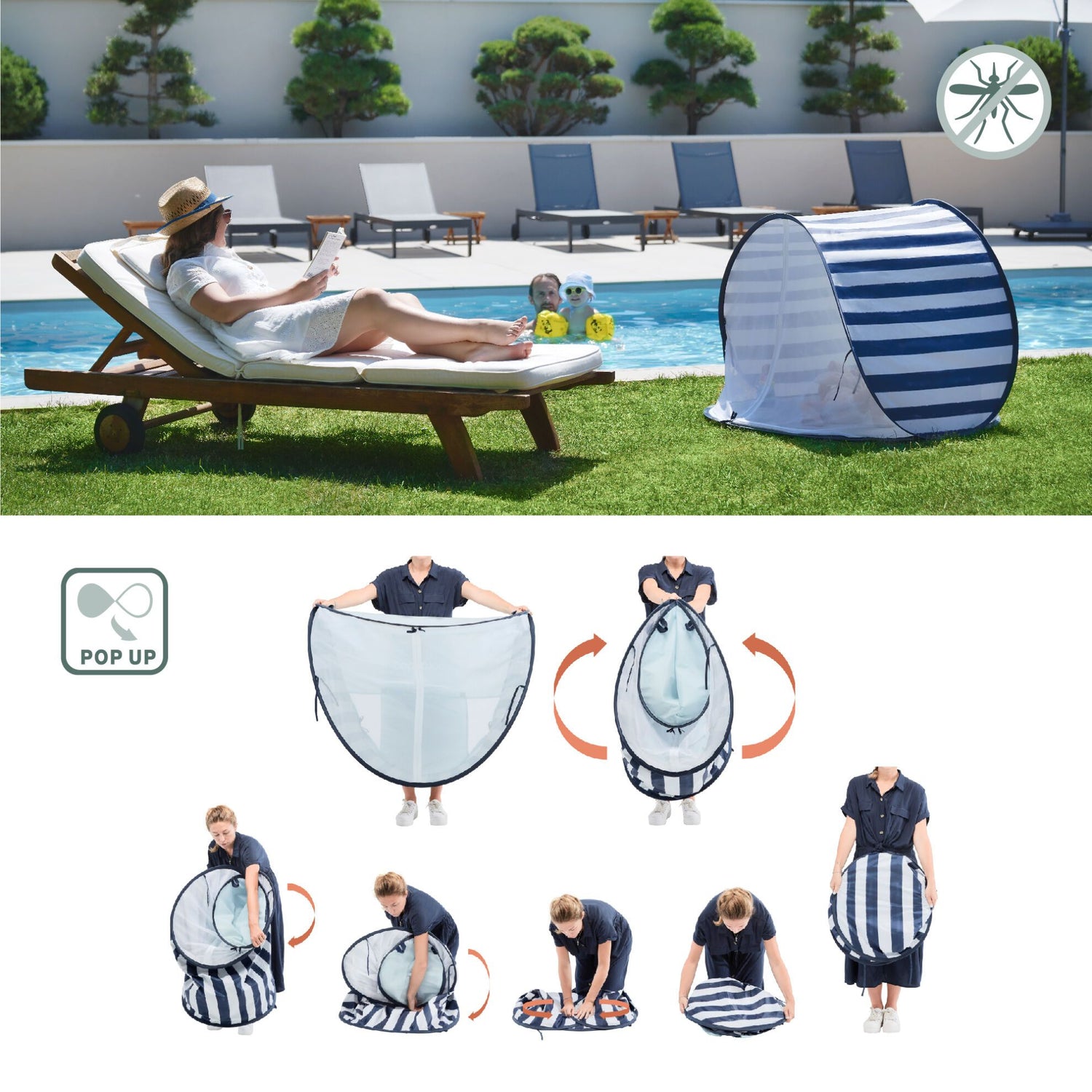 Babymoov UV-telt - Mariniére - UV-telt - MamaMilla