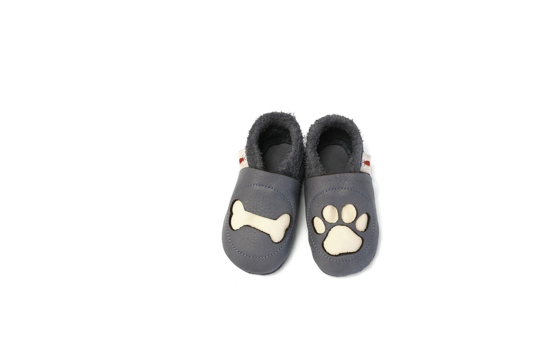 Baobaby Klassisk Babysko - Paw Grey XL - - MamaMilla