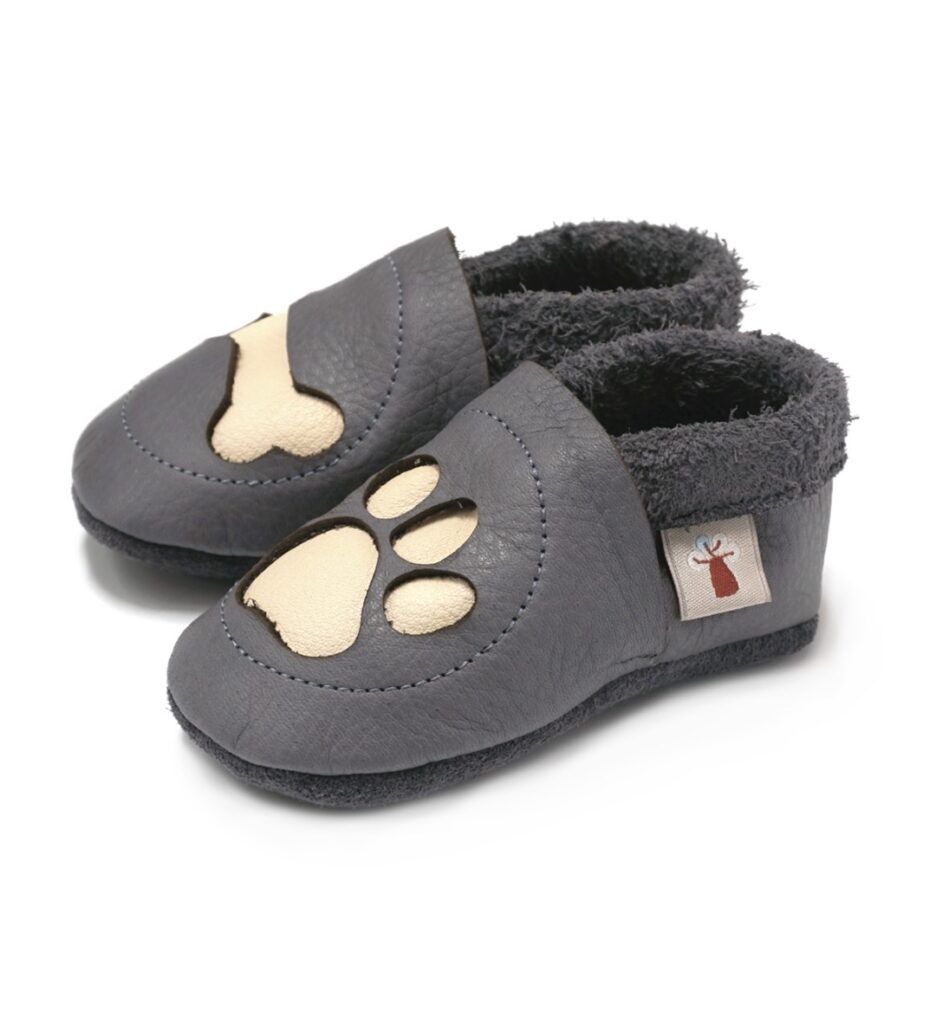 Baobaby Klassisk Babysko - Paw Grey XL - - MamaMilla