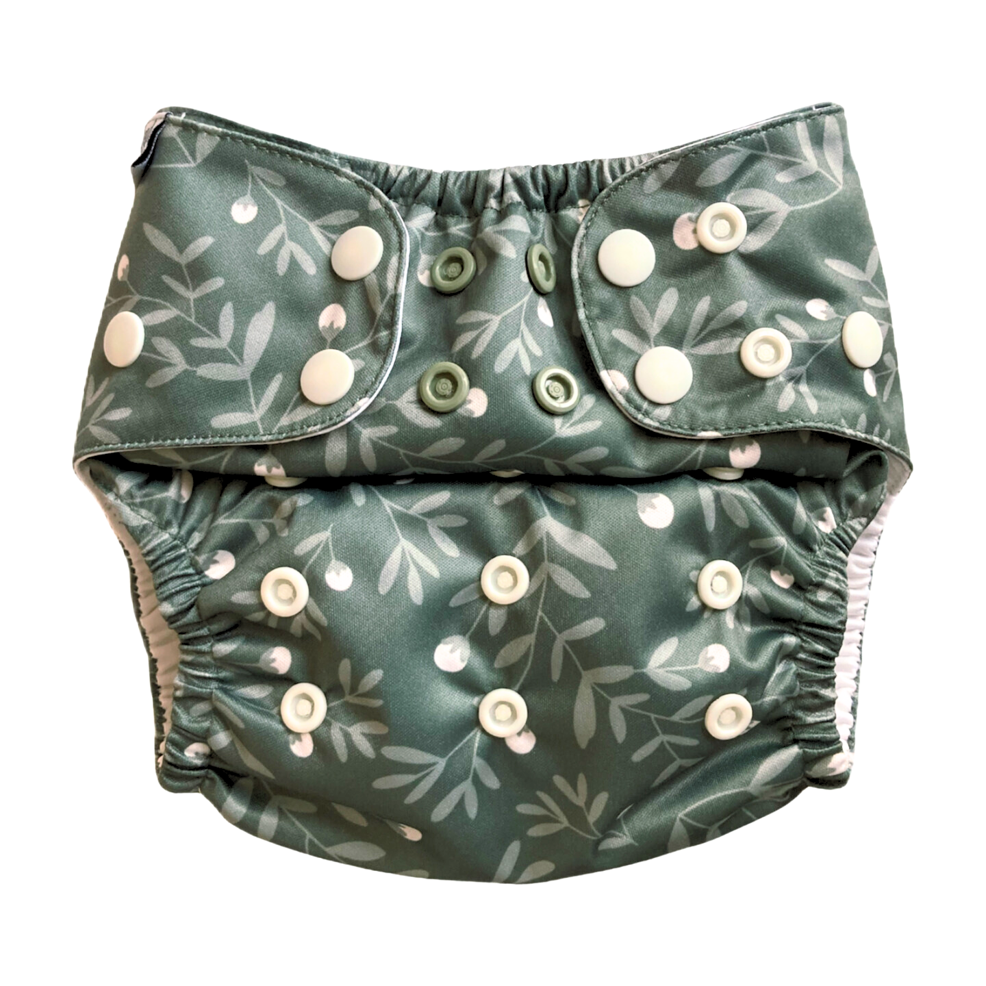 The Swedish Forest | Pocket Diaper | Slim 3-15kg: Humleblomster grön / No inserts - - MamaMilla