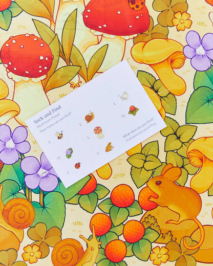 Sarahs Silk Mushroom Print Seek &amp; Find - Natural Waldorf Toy - - MamaMilla