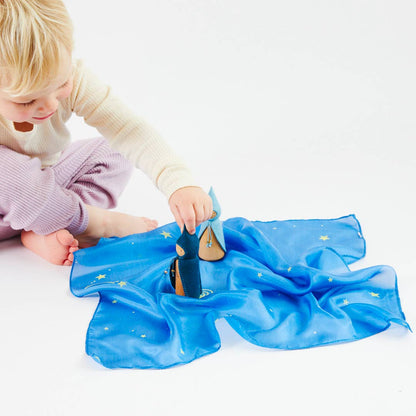 Sarahs Silk Mini Enchanted Playsilks - 100% Silk Natural, Waldorf Toys: Sea - - MamaMilla