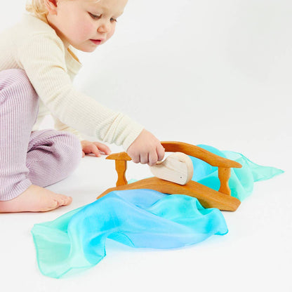 Sarahs Silk Mini Enchanted Playsilks - 100% Silk Natural, Waldorf Toys: Rainbow - - MamaMilla