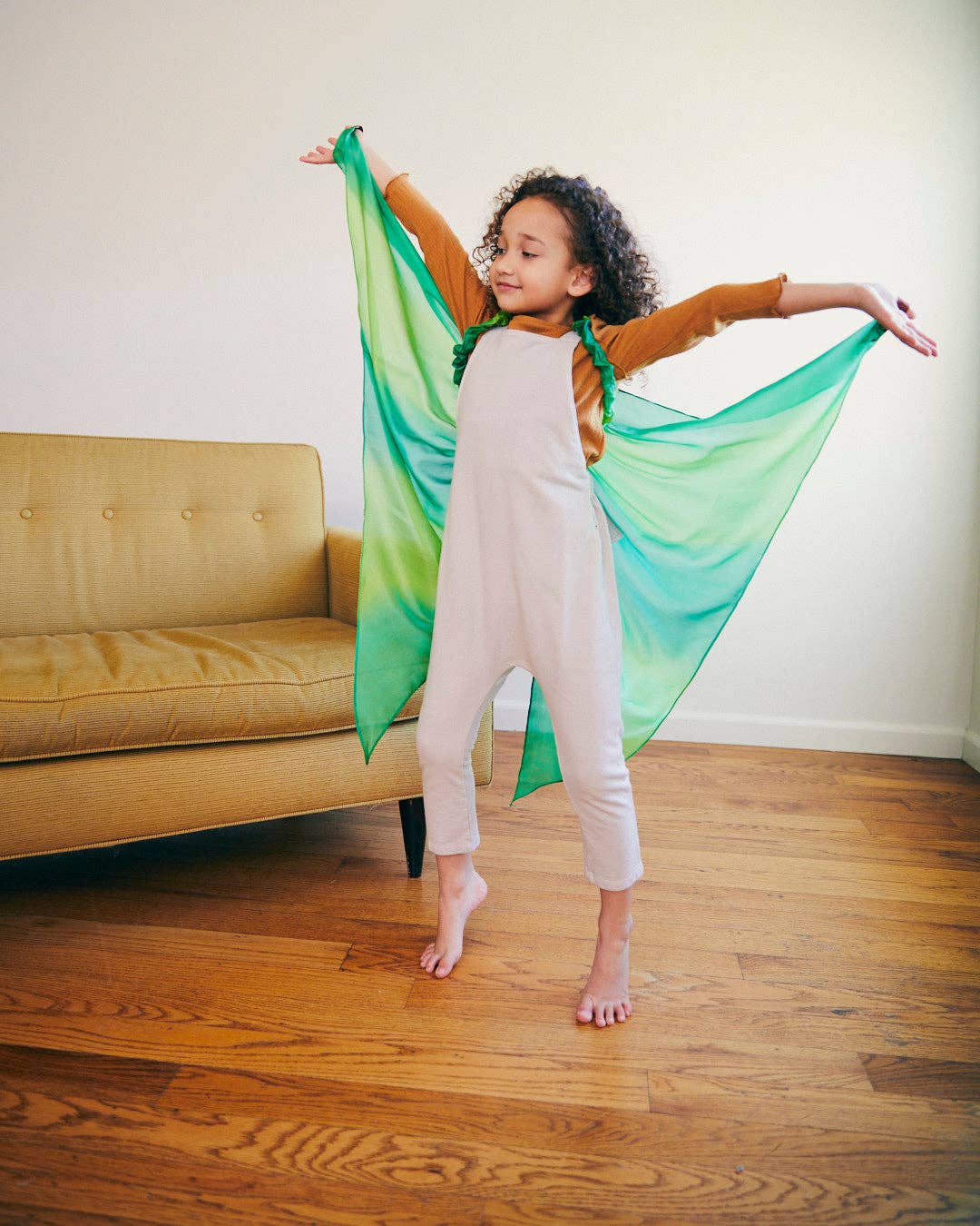 Sarahs Silk Forest Green Wings - 100% natural silk butterfly wings - - MamaMilla