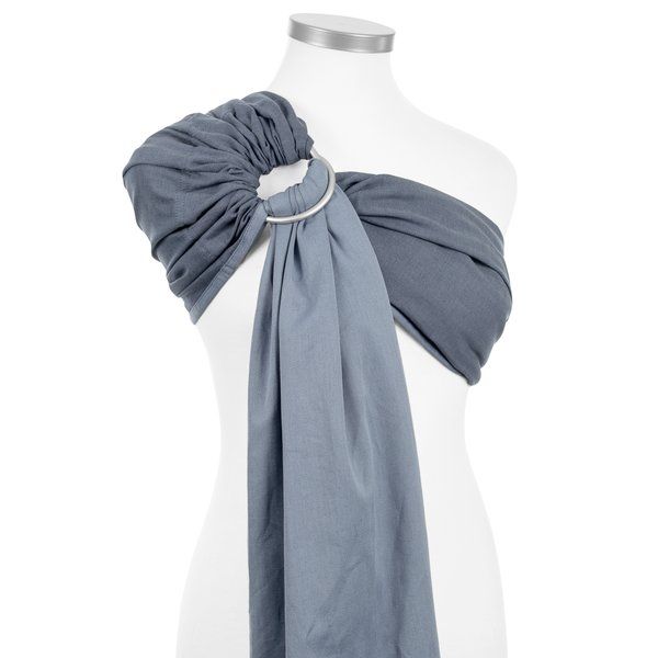 Fidella Ring Sling - Chevron - Denim Blauw - - MamaMilla