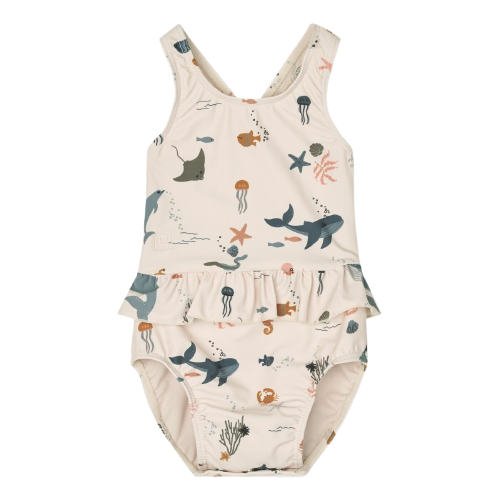 Liewood babyzwempak - Amina Badpak - Zeedier / Sandy - Zwemkleding - MamaMilla